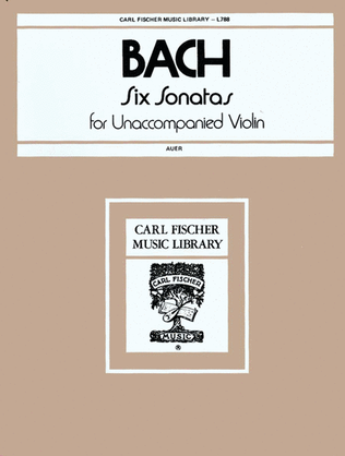 Book cover for Six Sonatas for Unaccompanied Violin