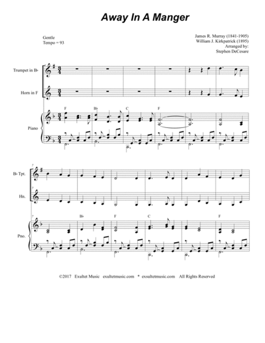 Duets for Trumpet and French Horn for Christmas (Volume 1) image number null