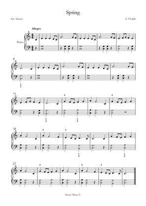 vivaldi spring piano sheet music for beginners