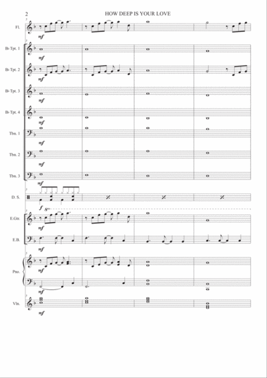 How Deep Is Your Love from the Motion Picture SATURDAY NIGHT FEVER Large Ensemble scores gallery preview page 2