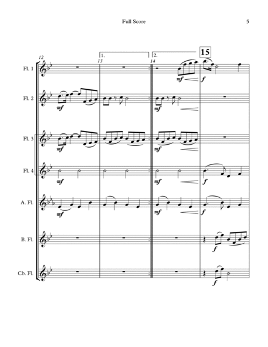 Morning In The Adirondacks - for flute choir Flute Choir scores gallery preview page 5