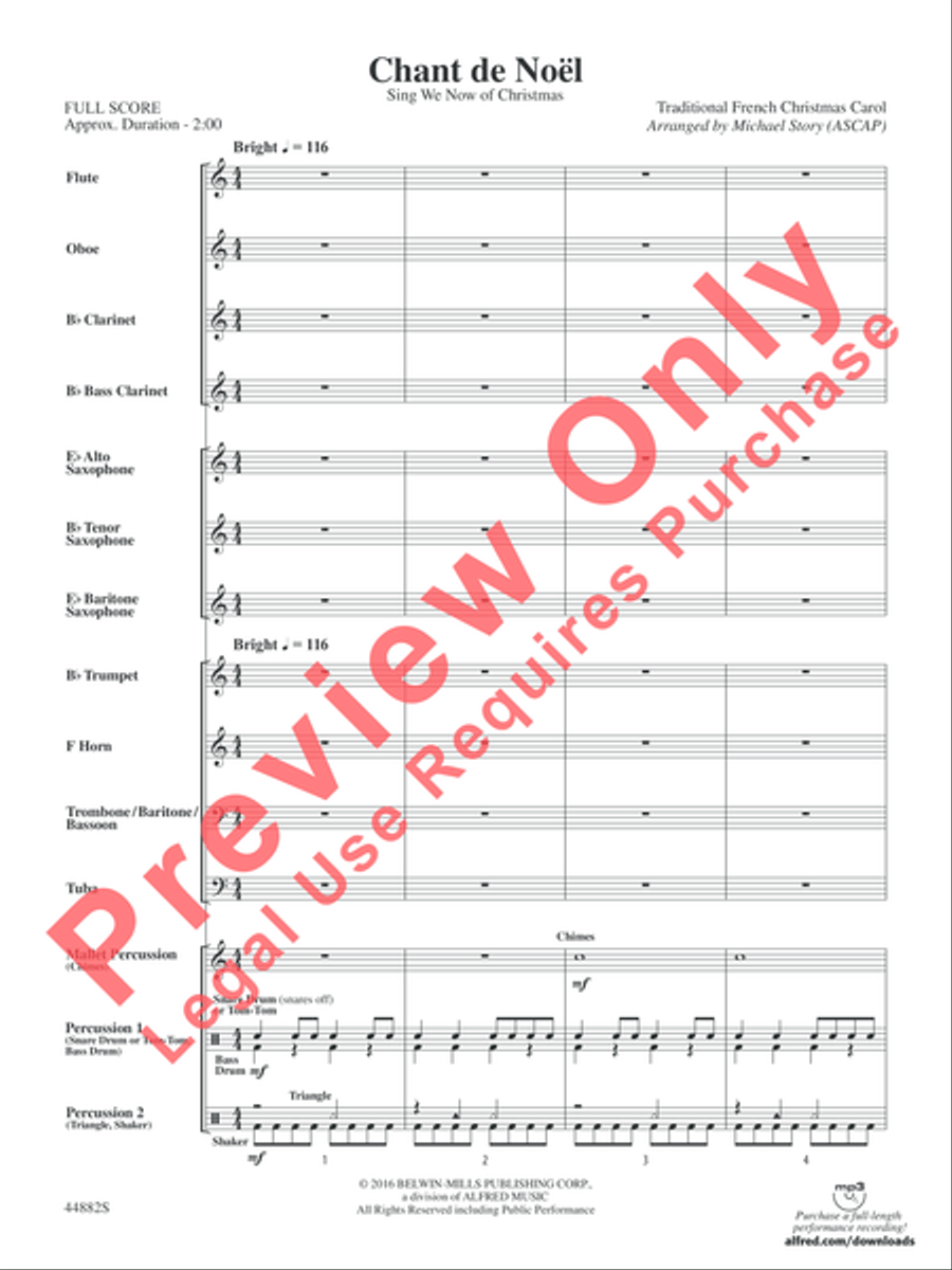 Chant de Noël Concert Band scores gallery preview page 3