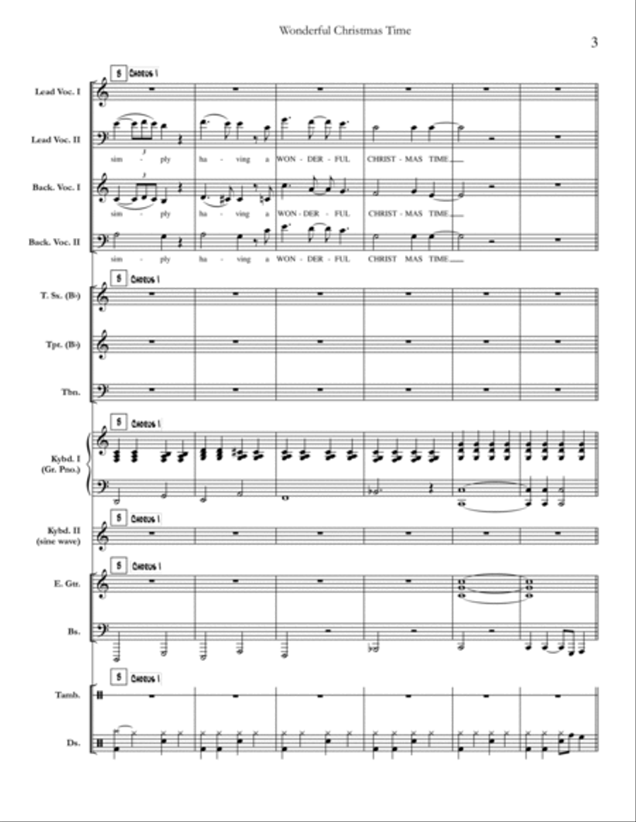 Wonderful Christmastime Small Ensemble scores gallery preview page 3