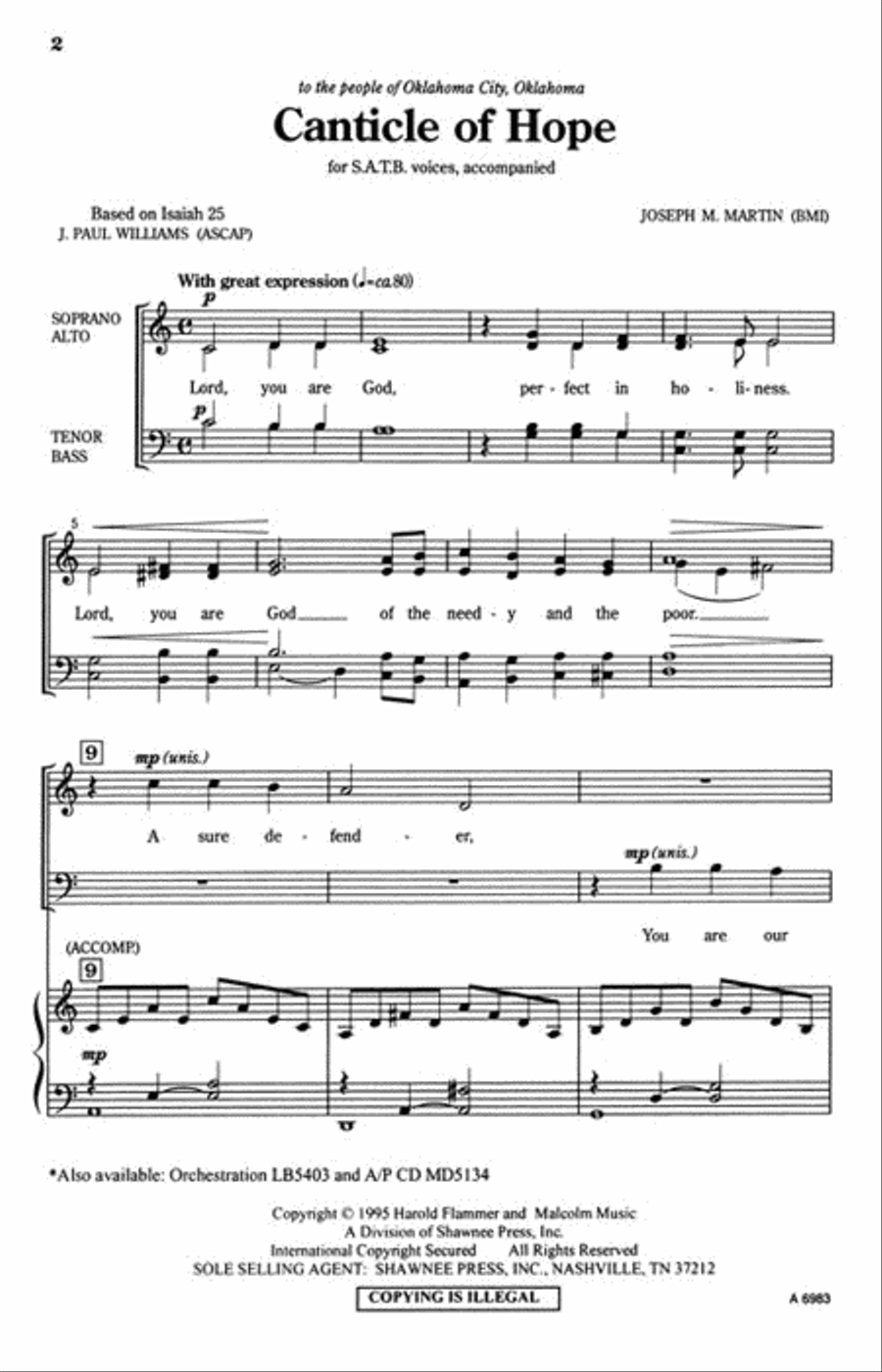 Canticle of Hope 4-Part scores gallery preview page 2