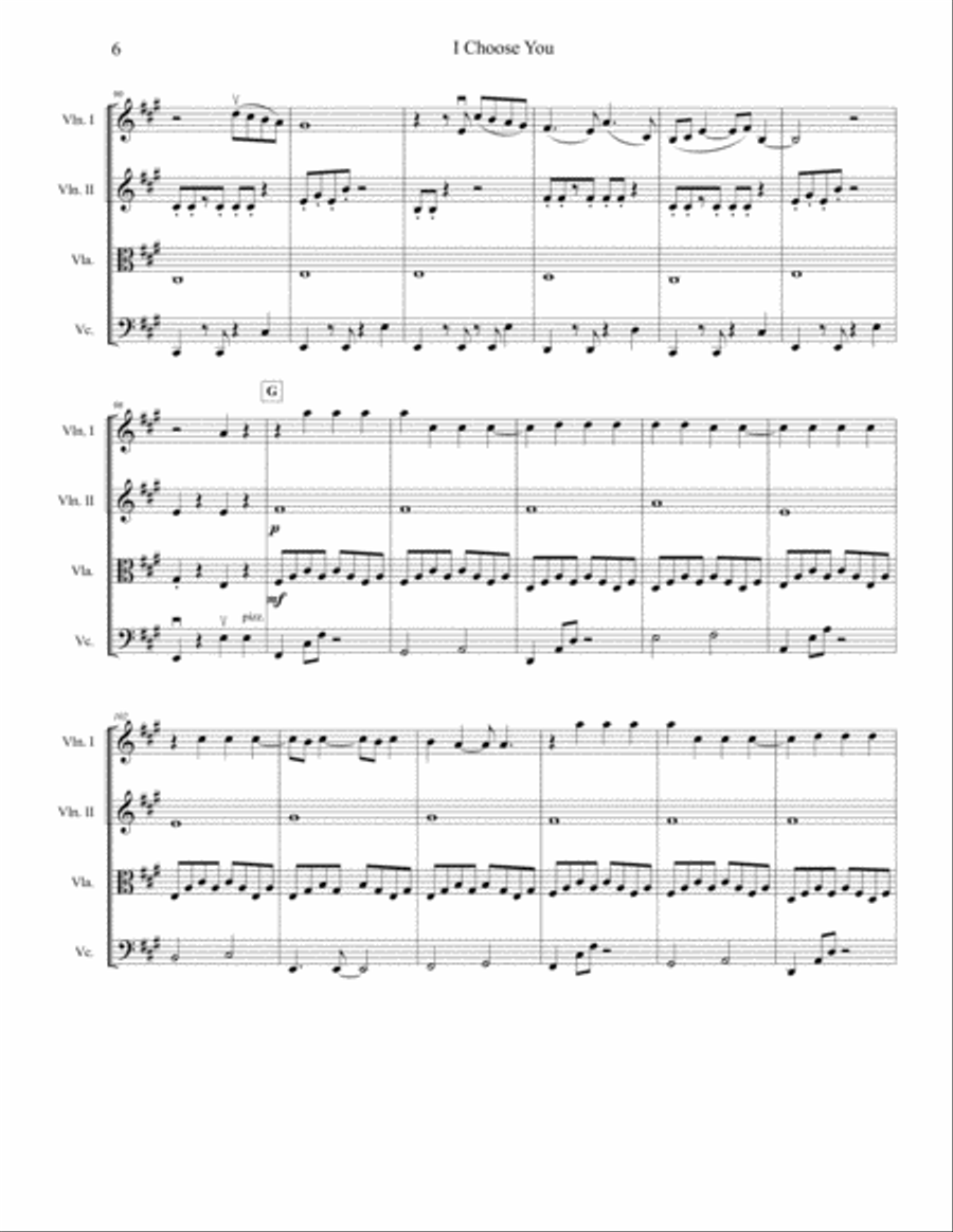 I Choose You String Quartet scores gallery preview page 6