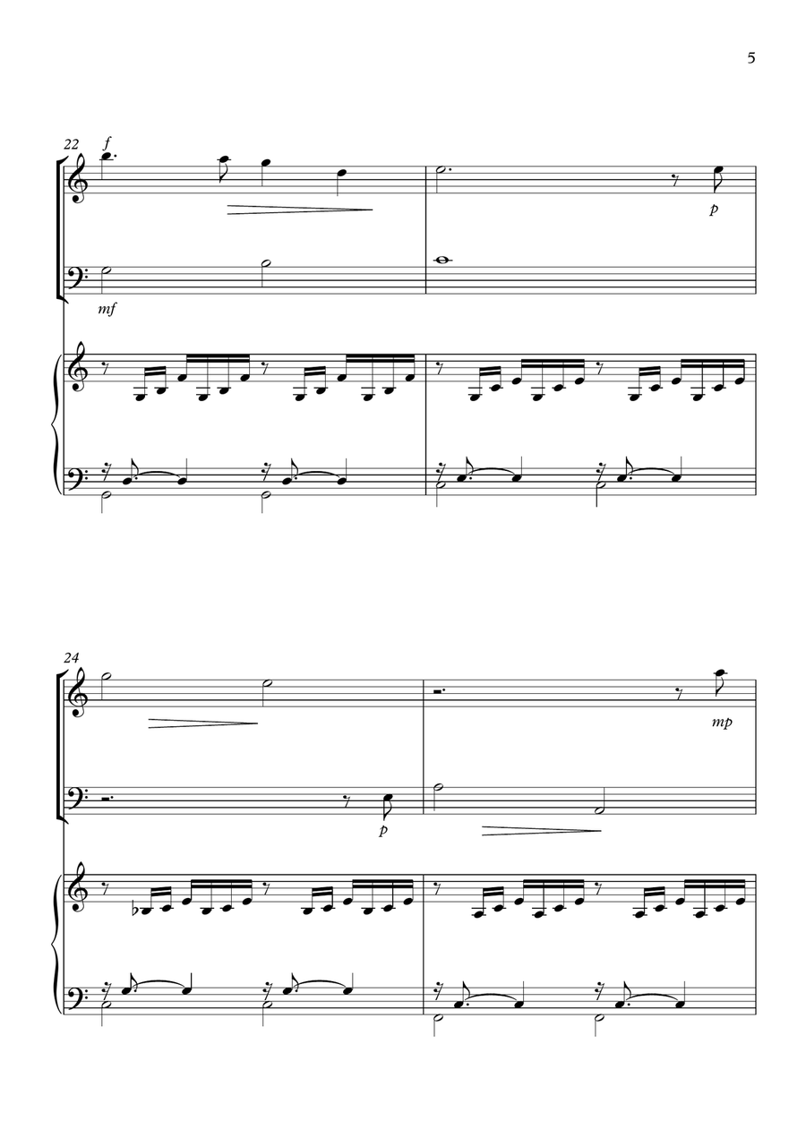 Ave Maria ( by J.S.Bach & Charles Gounod) trio for violin, cello and piano Piano Trio scores gallery preview page 5