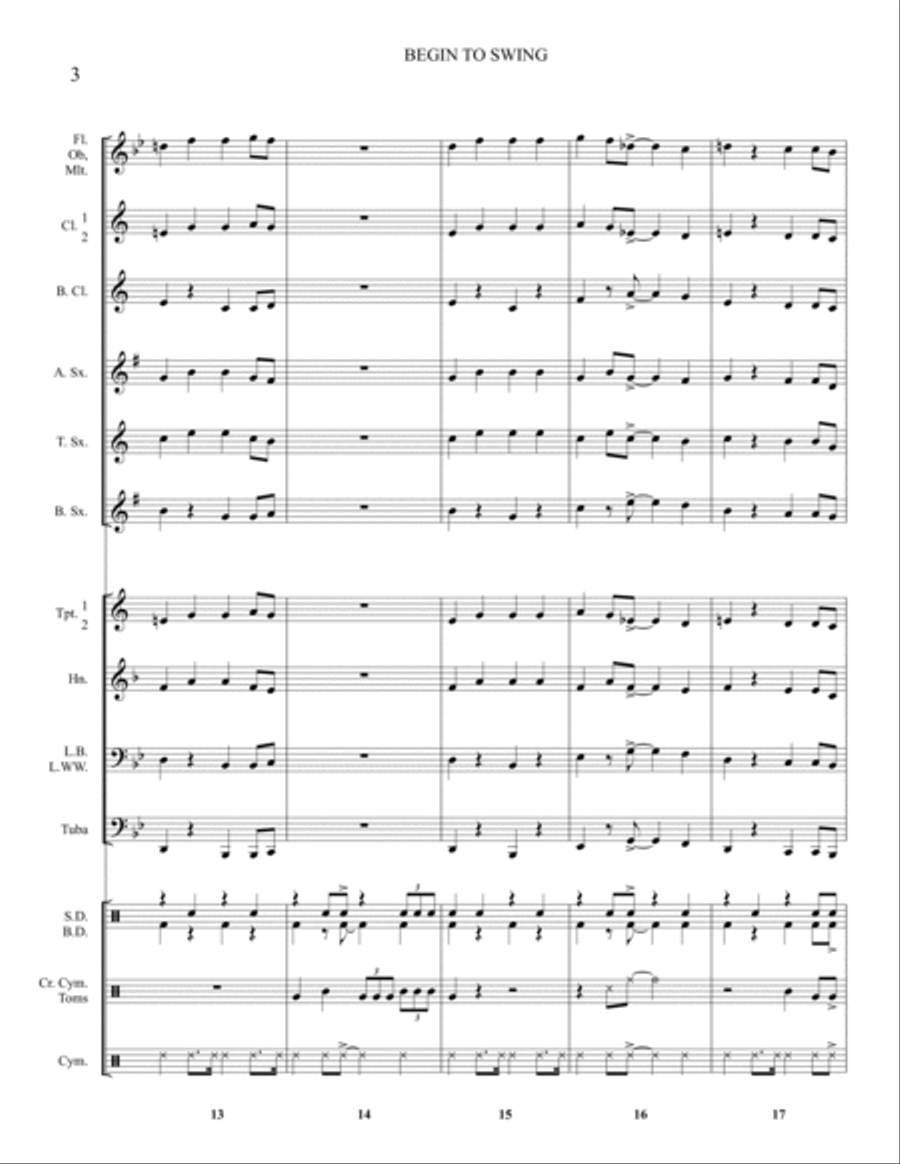 Begin To Swing Concert Band scores gallery preview page 4