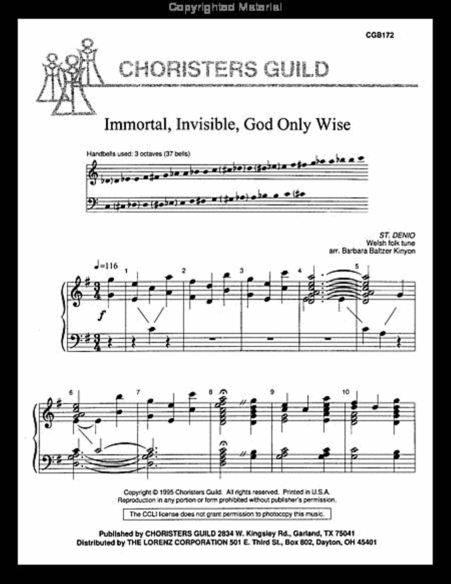 Immortal, Invisible, God Only Wise Handbell Choir scores gallery preview page 2