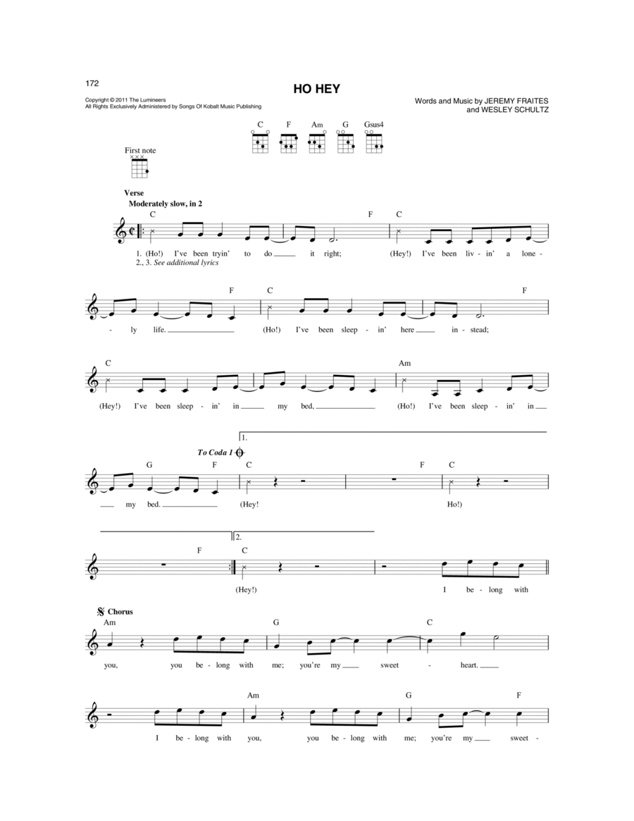Ho Hey Mandolin scores gallery preview page 1