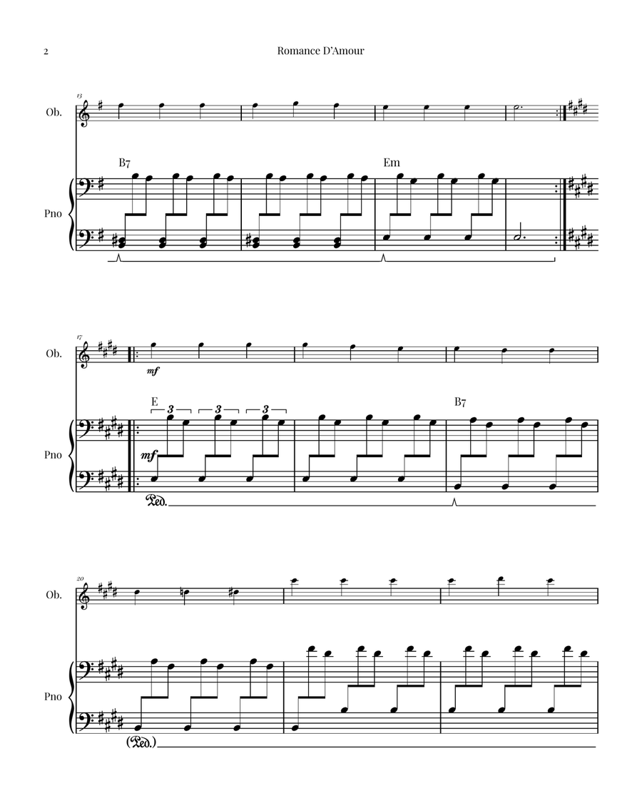 Spanish Romance (Romanza - Romance D'Amor) Chamber Music scores gallery preview page 2