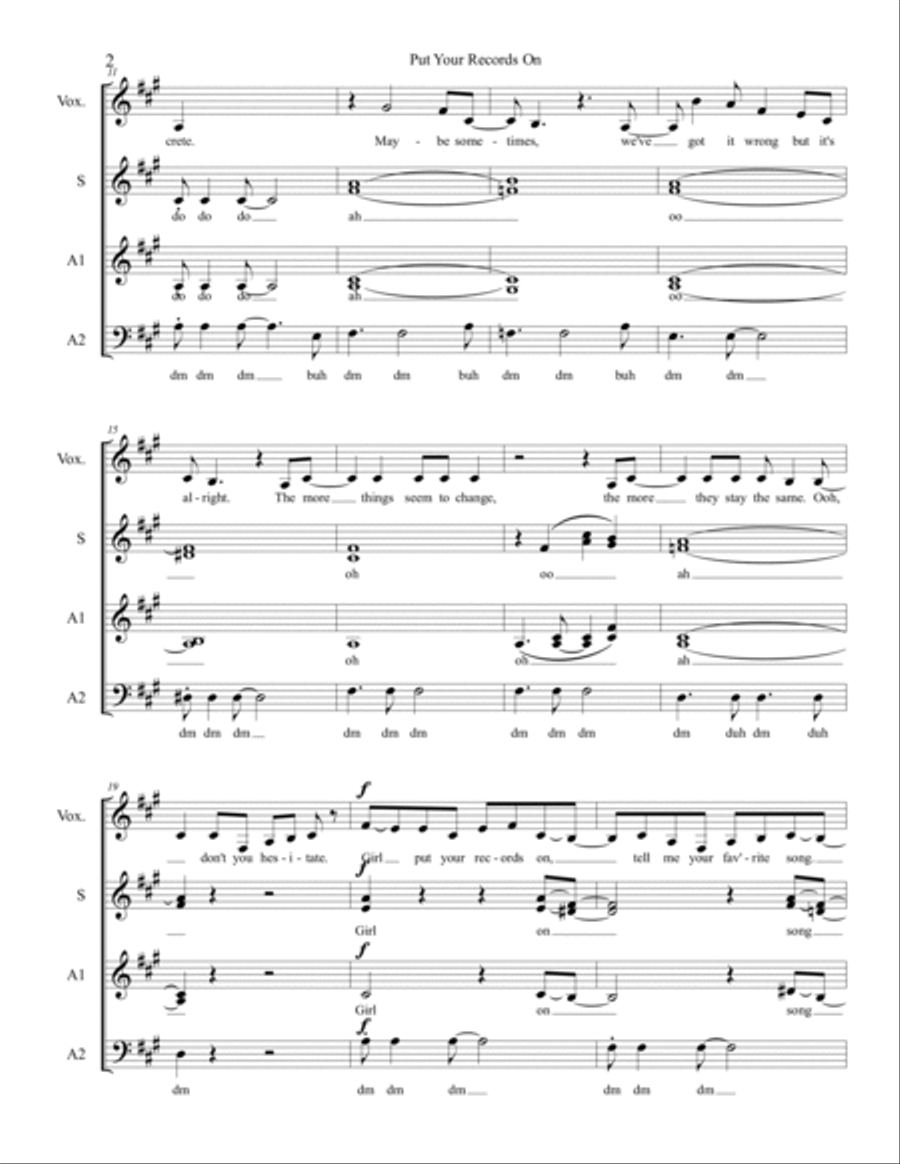 Put Your Records On 3-Part scores gallery preview page 2