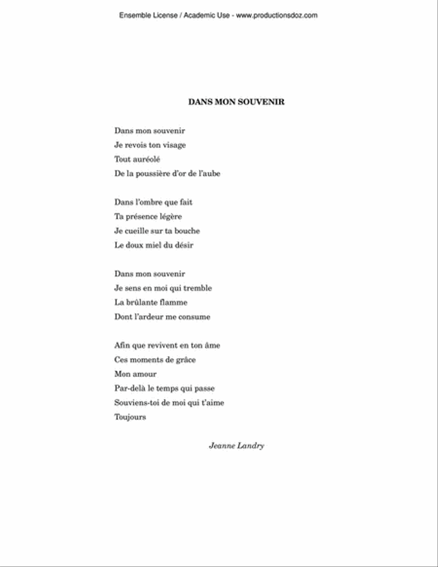 Le feu et la cendre Voice Solo scores gallery preview page 6