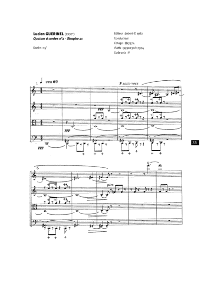 Quatuor a cordes No. 2 Strophe 21 String Quartet scores gallery preview page 2