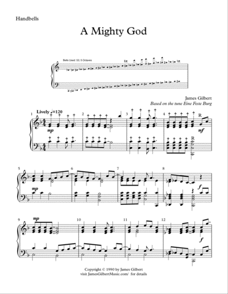 A Mighty God A Mighty God Handbell Choir scores gallery preview page 1