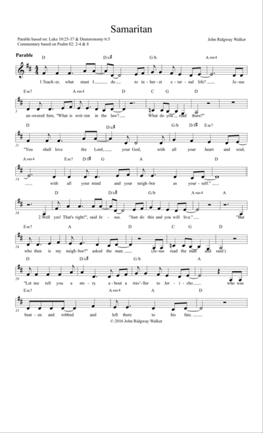 Samaritan Samaritan Guitar scores gallery preview page 1