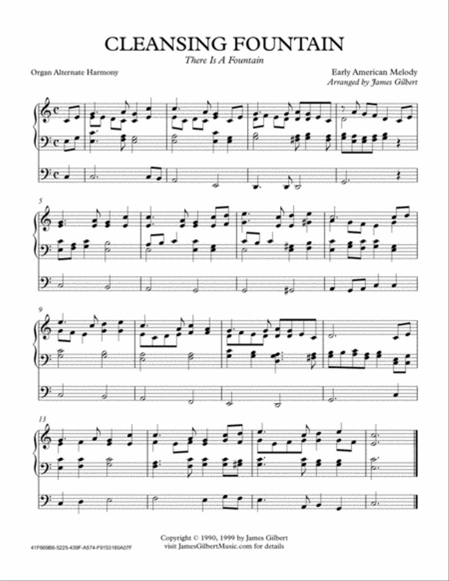 CLEANSING FOUNTAIN (There Is A Fountain) Organ Solo scores gallery preview page 1