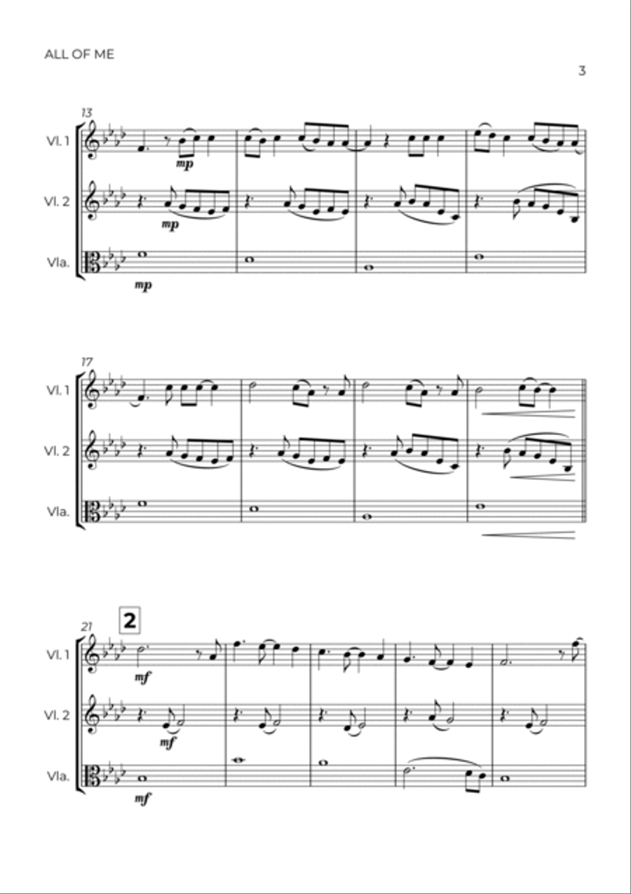All Of Me String Trio scores gallery preview page 3