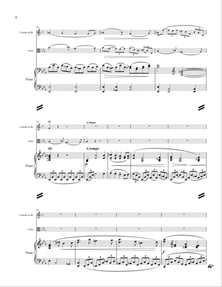 Trio (Viola, Clarinet, Piano) 2002 Small Ensemble scores gallery preview page 6