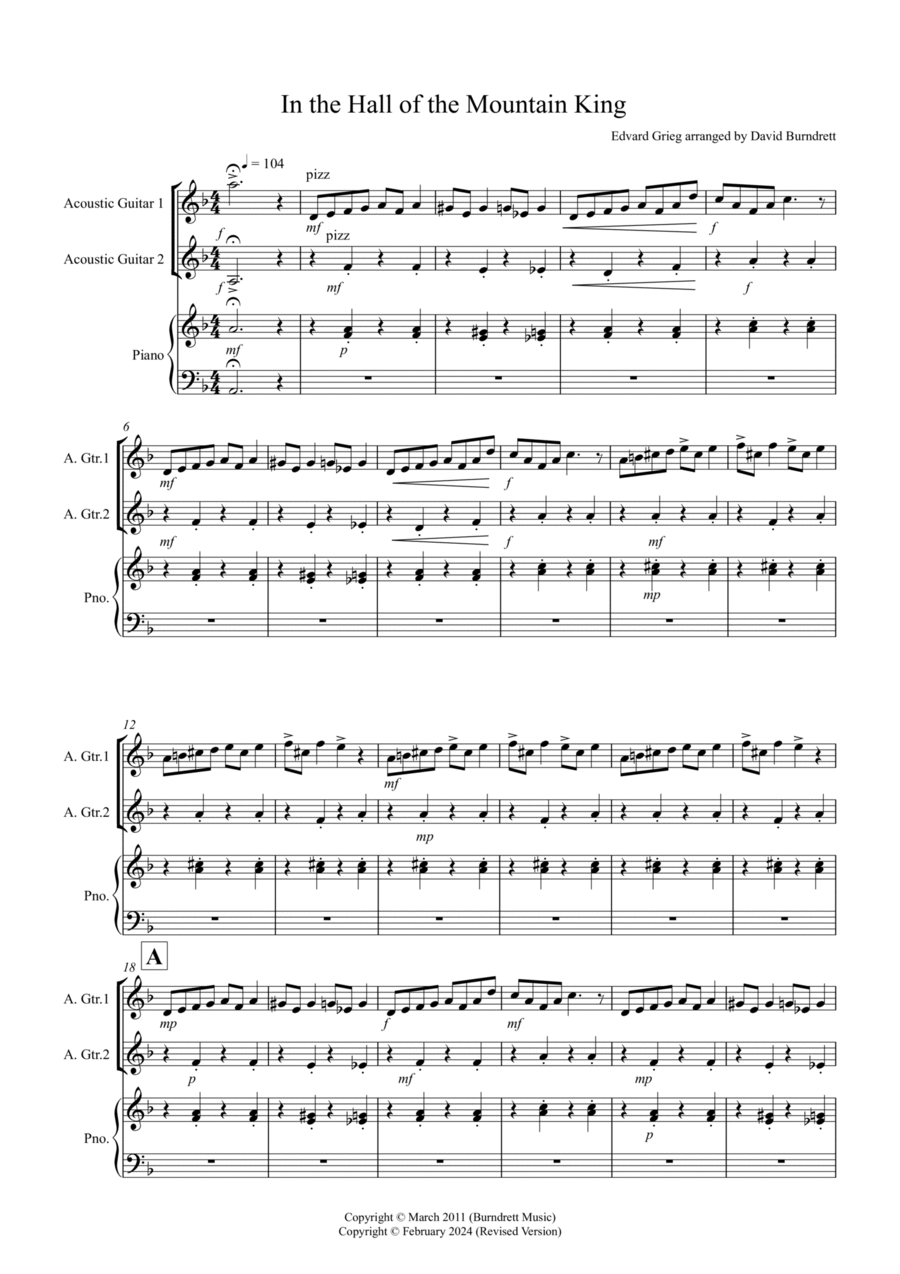 In the Hall of the Mountain King for Guitar Duet Acoustic Guitar scores gallery preview page 1
