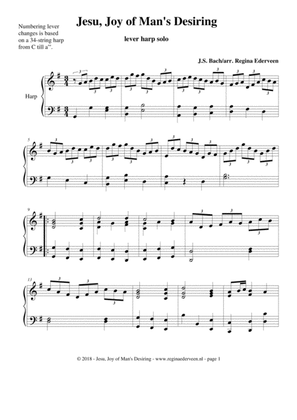 Jesu Joy of Man's Desiring (Bach) - lever harp solo