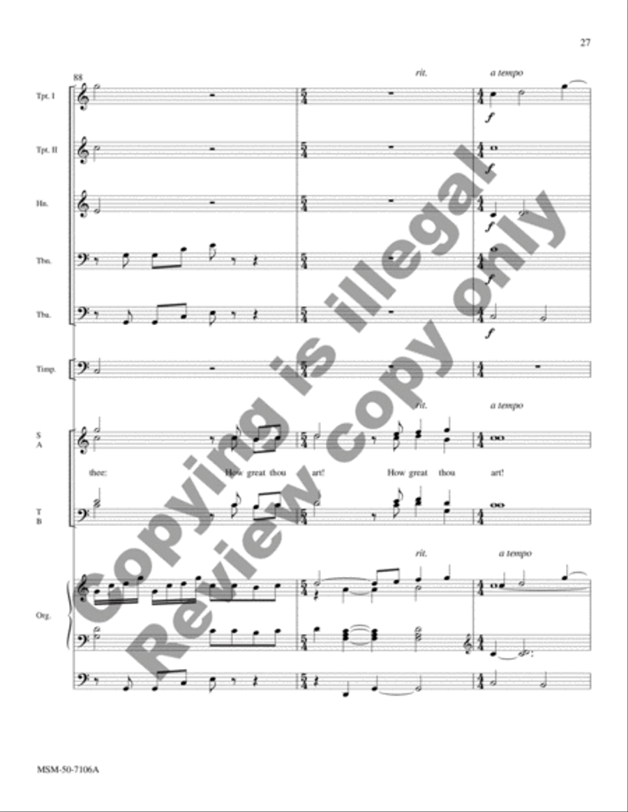 How Great Thou Art (Full Score) Choir scores gallery preview page 12