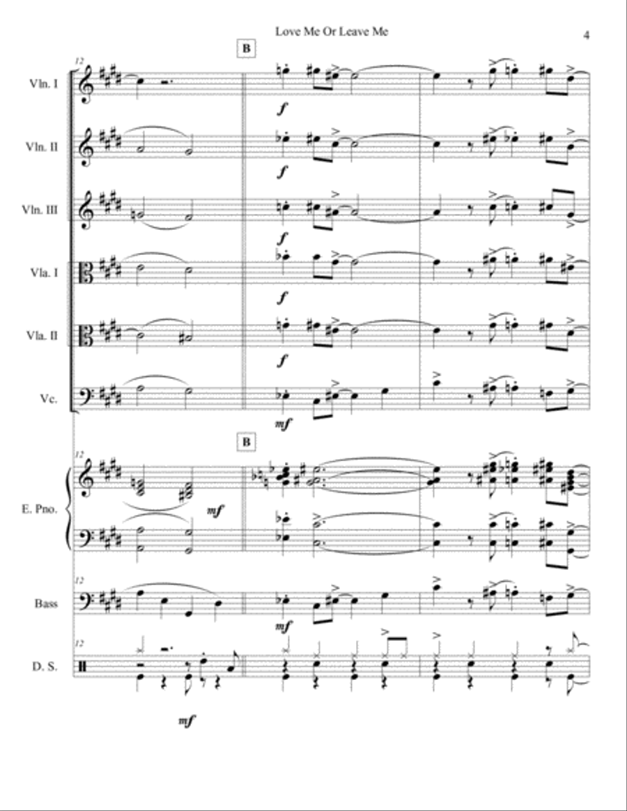 Love Me Or Leave Me Set of Parts scores gallery preview page 4