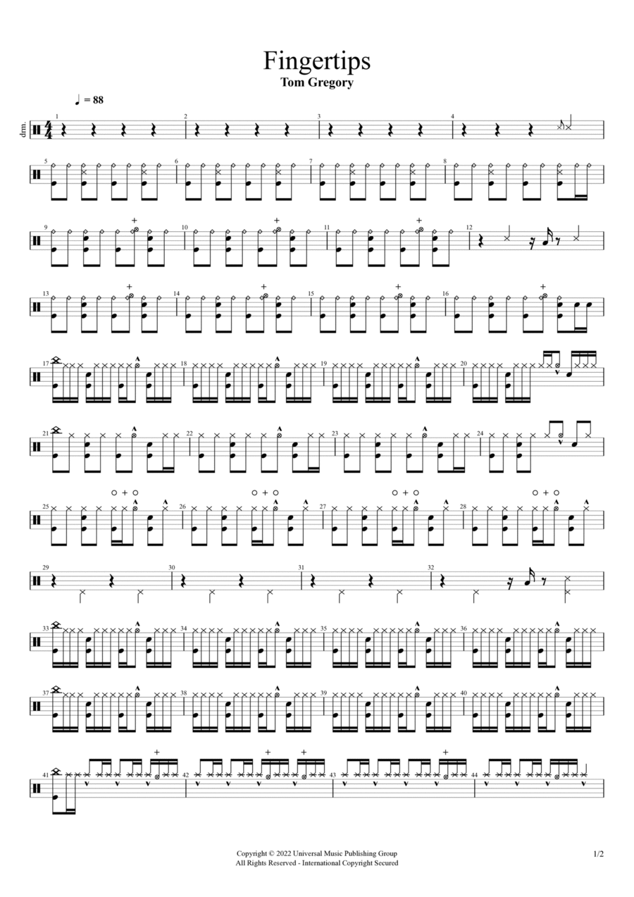 Fingertips Fingertips Drum Set scores gallery preview page 1