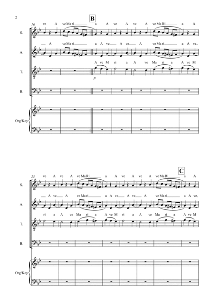 Ave Maria (SATB) for Choir 4-Part scores gallery preview page 2