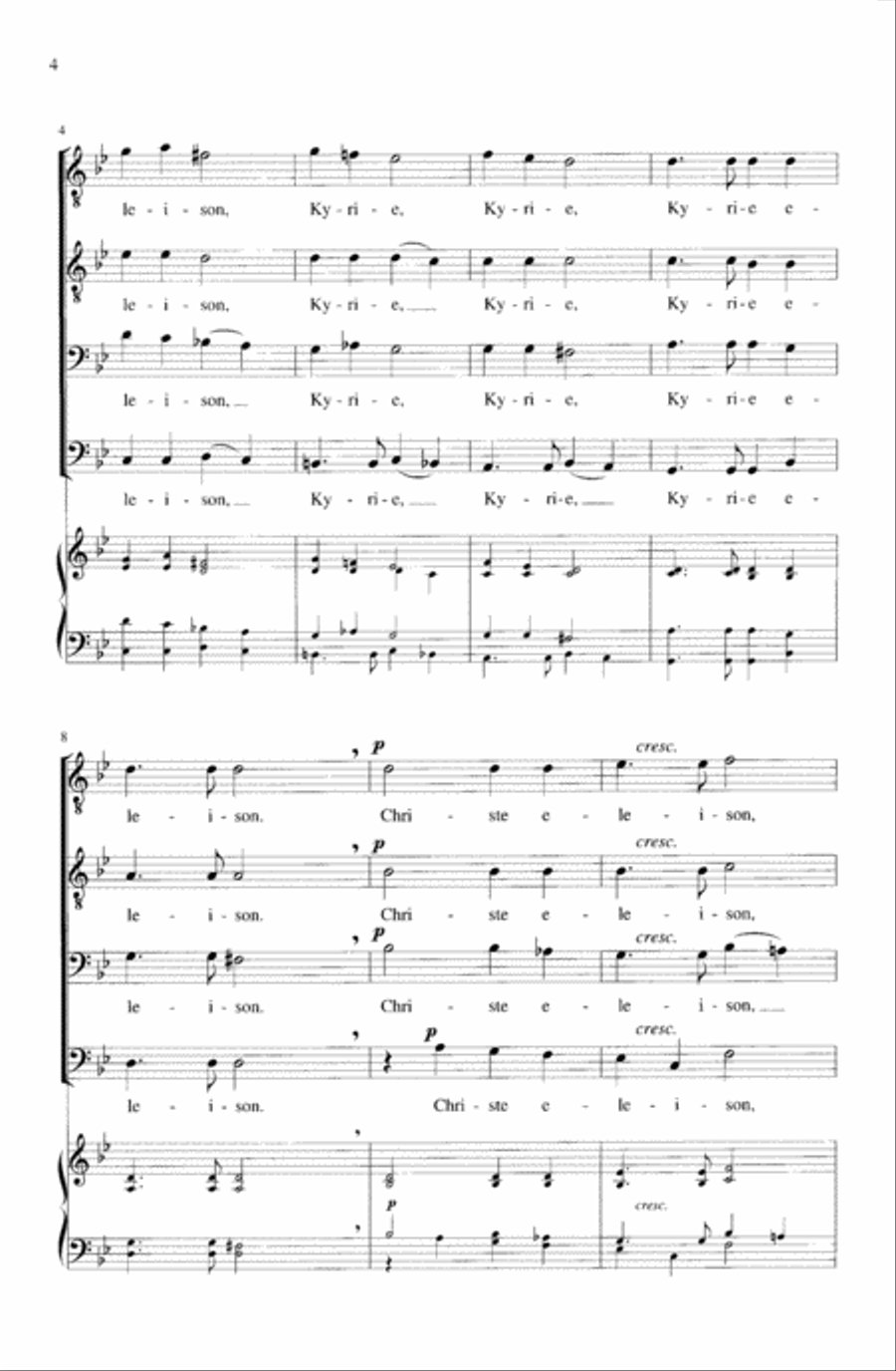 Missa Brevis Men's Choir scores gallery preview page 4
