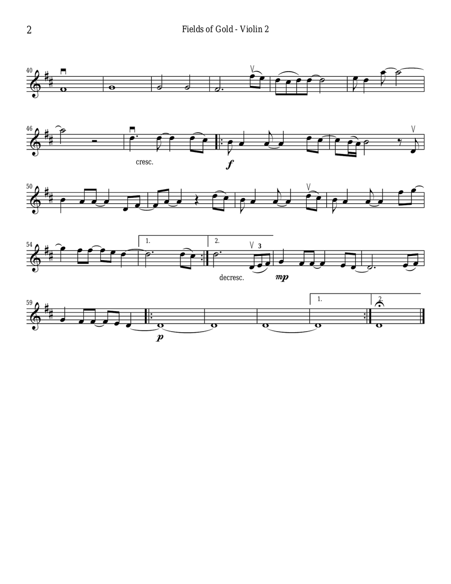 Fields Of Gold String Quartet scores gallery preview page 2