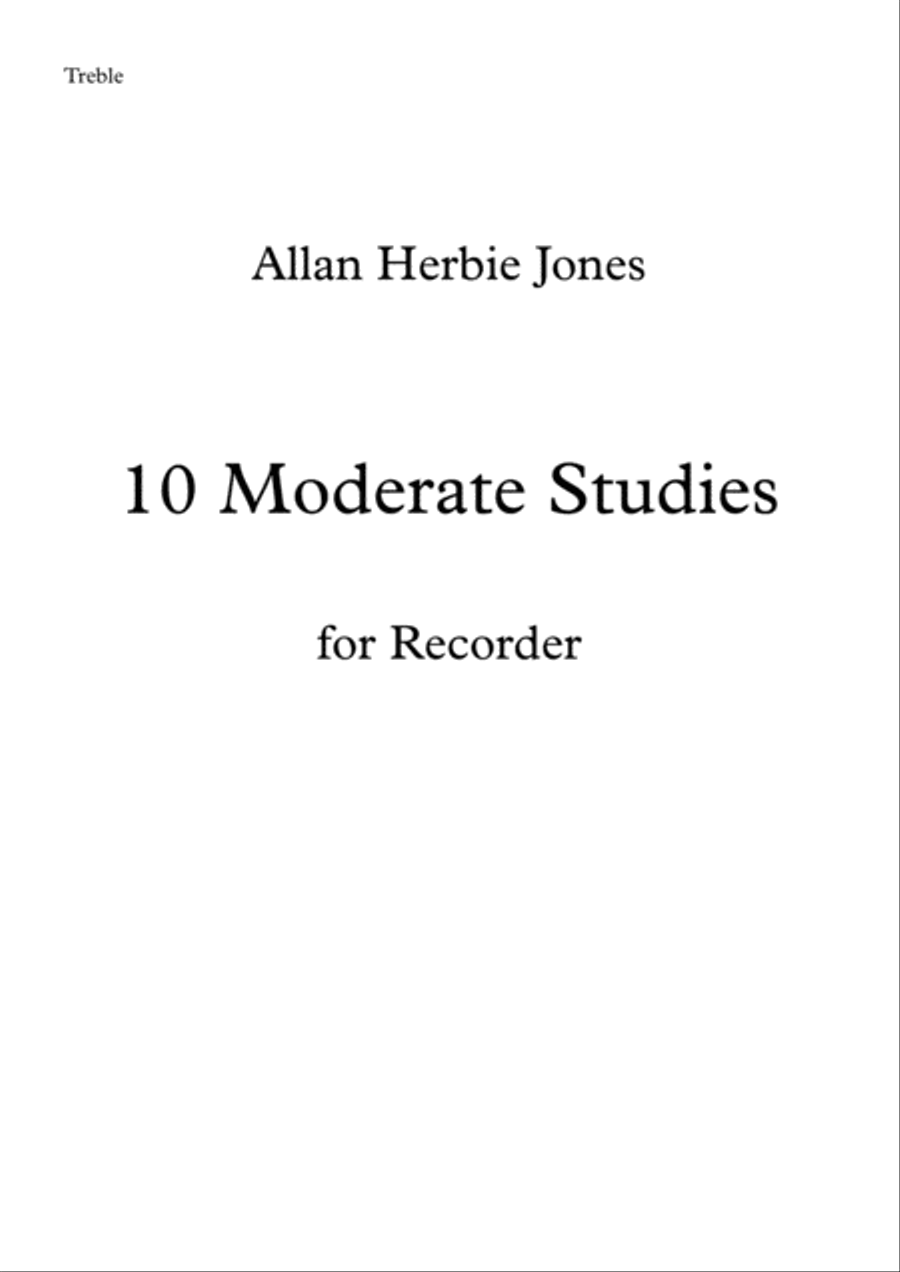 10 Moderate Studies for Treble Recorder