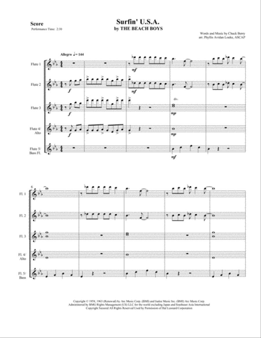 Surfin' U.S.A. Woodwind Ensemble scores gallery preview page 3