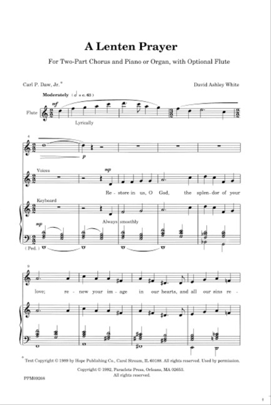 A Lenten Prayer A Lenten Prayer 2-Part scores gallery preview page 1