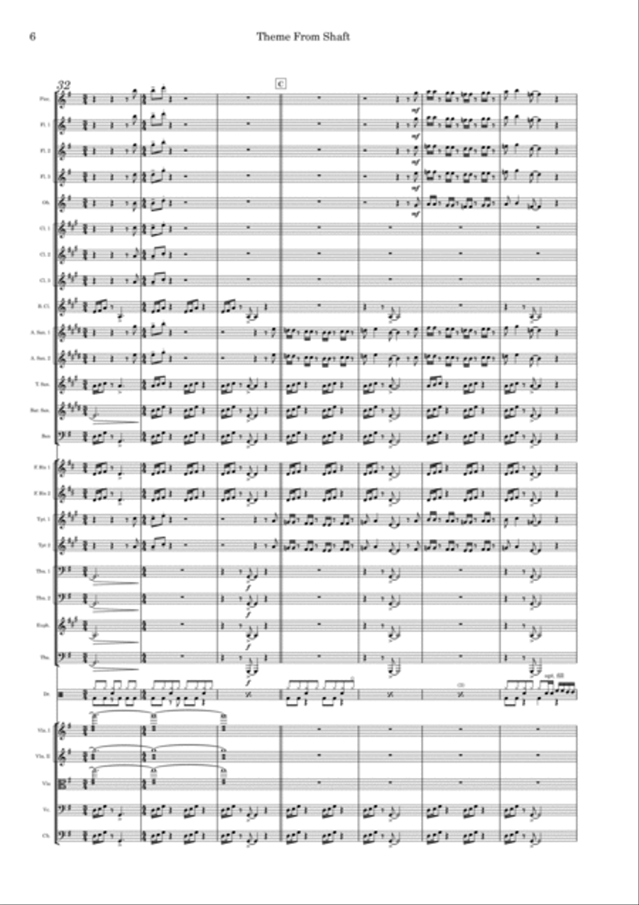 Theme From Shaft Full Orchestra scores gallery preview page 6