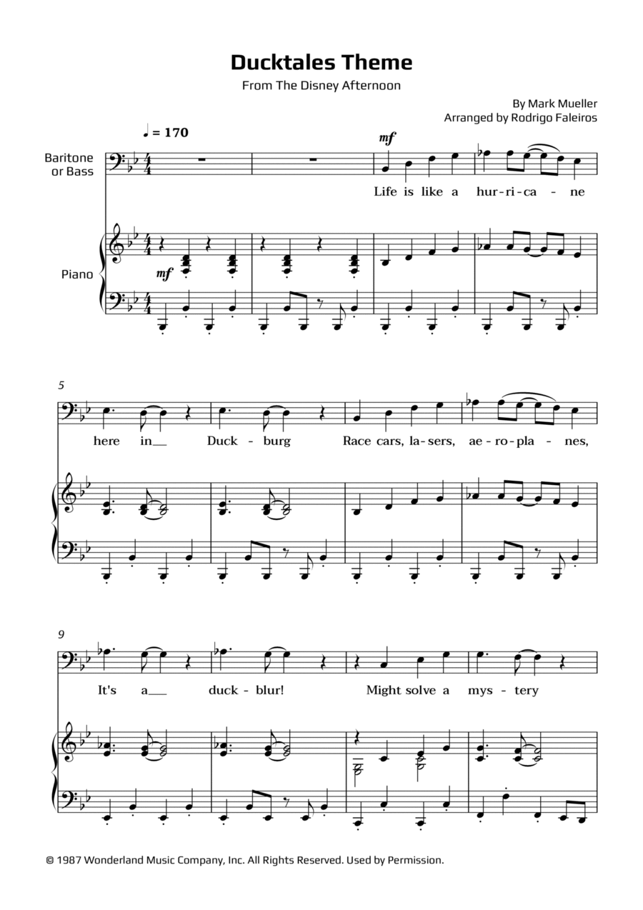 Ducktales Theme Chamber Music scores gallery preview page 1