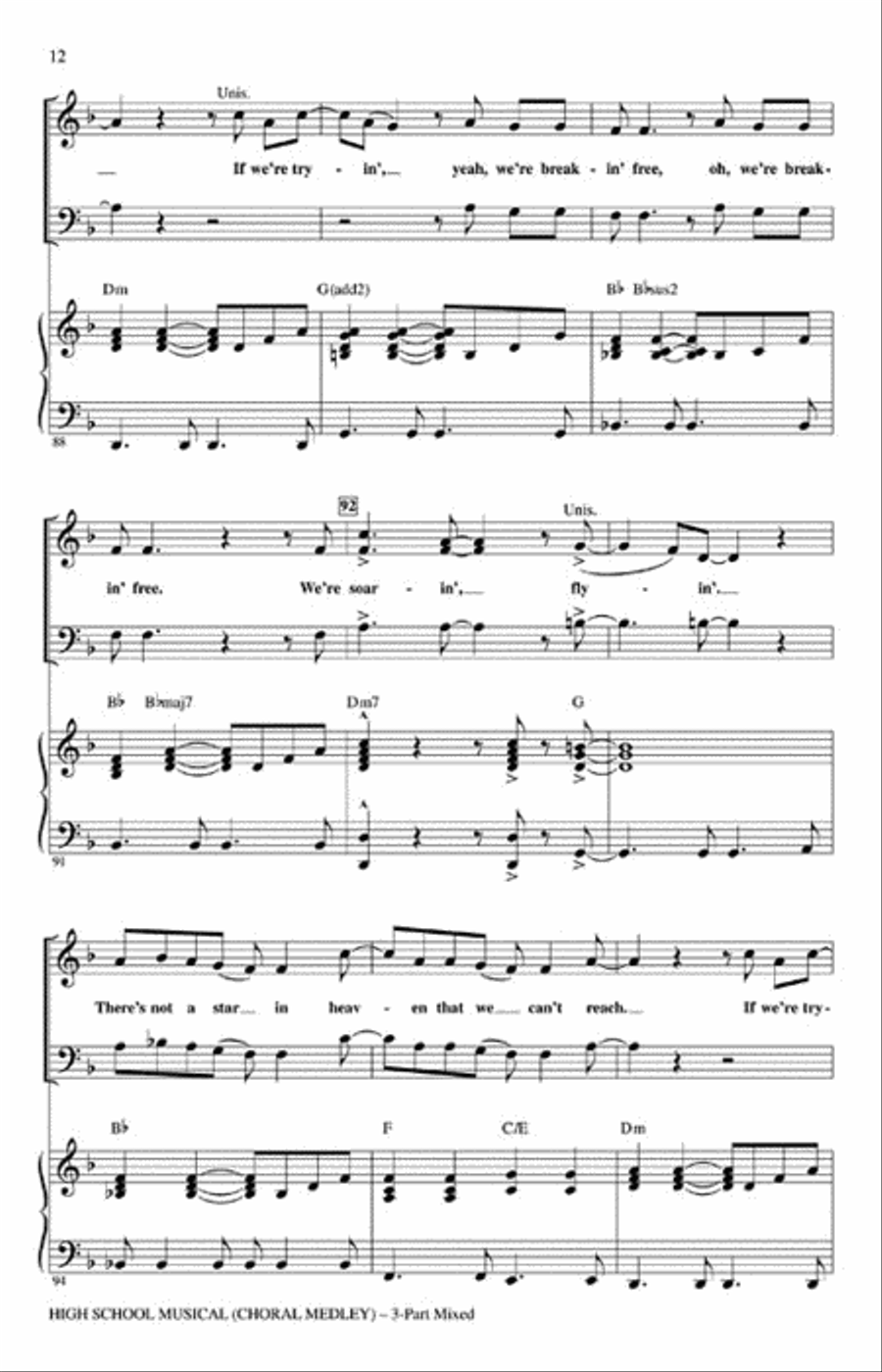 High School Musical (Choral Medley) 3-Part scores gallery preview page 3