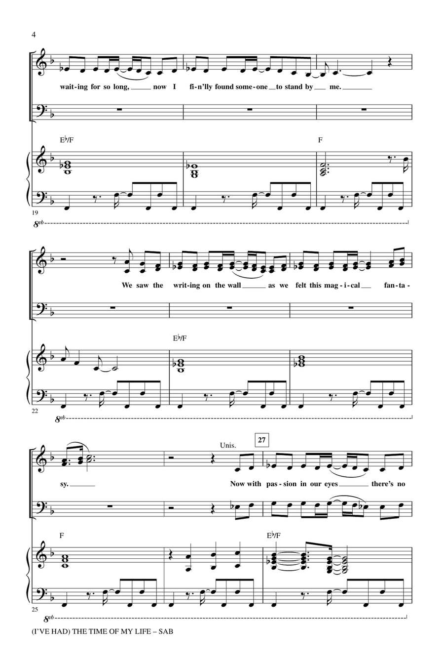 (I've Had) The Time Of My Life (arr. Mac Huff) 3-Part scores gallery preview page 3