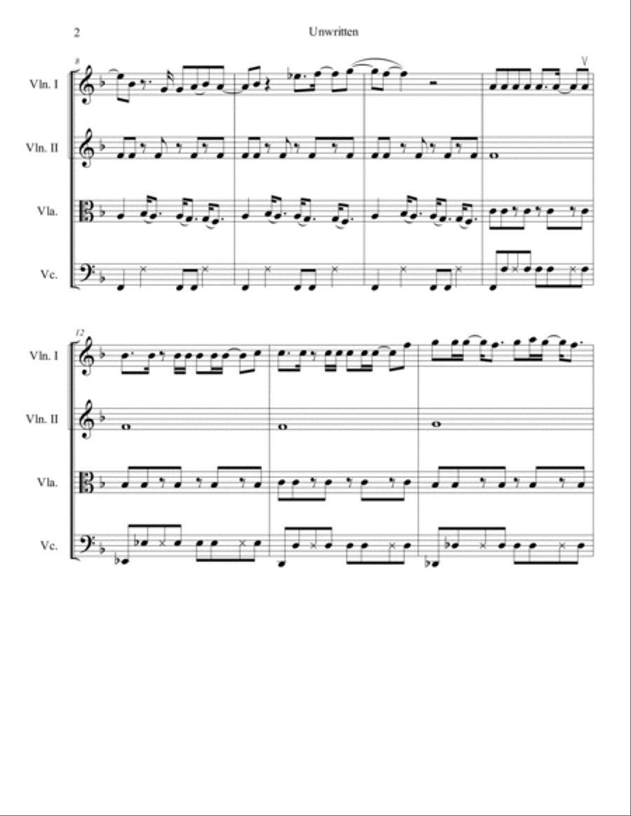 Unwritten String Quartet scores gallery preview page 3