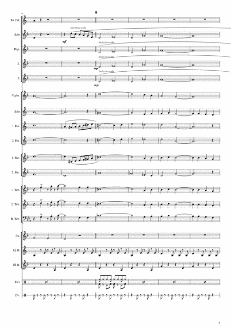Besame Mucho (Kiss Me Much) Brass Ensemble scores gallery preview page 5
