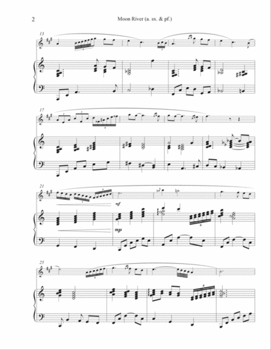 Moon River Alto Saxophone scores gallery preview page 6