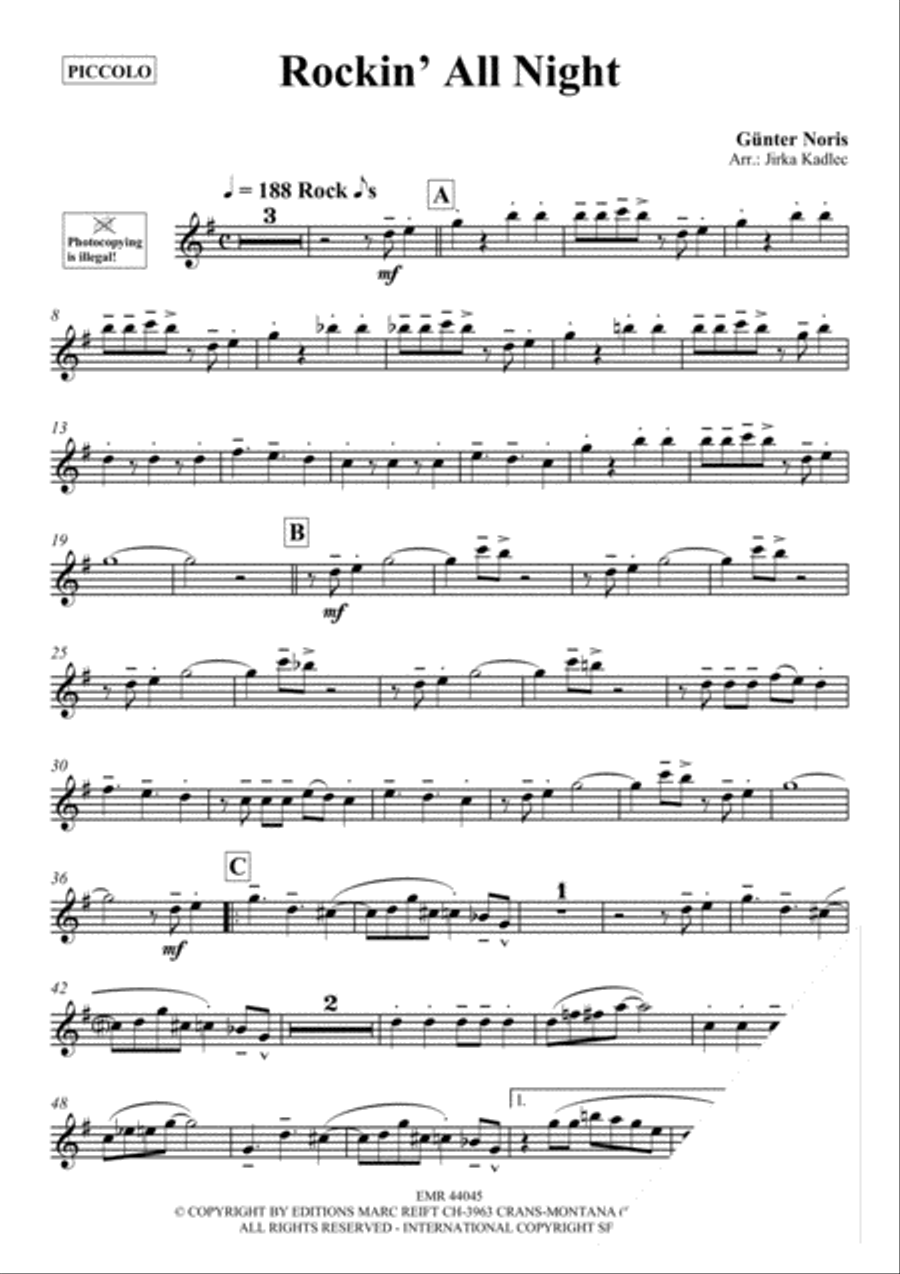 Rockin' All Night Piccolo scores gallery preview page 3