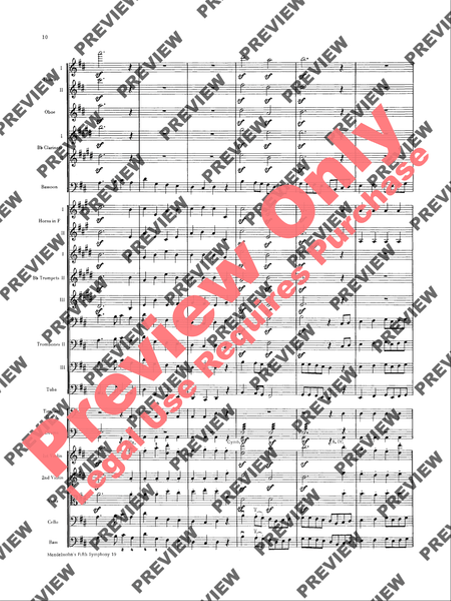 Mendelssohn's 5th Symphony Reformation, 4th Movement Full Orchestra scores gallery preview page 11