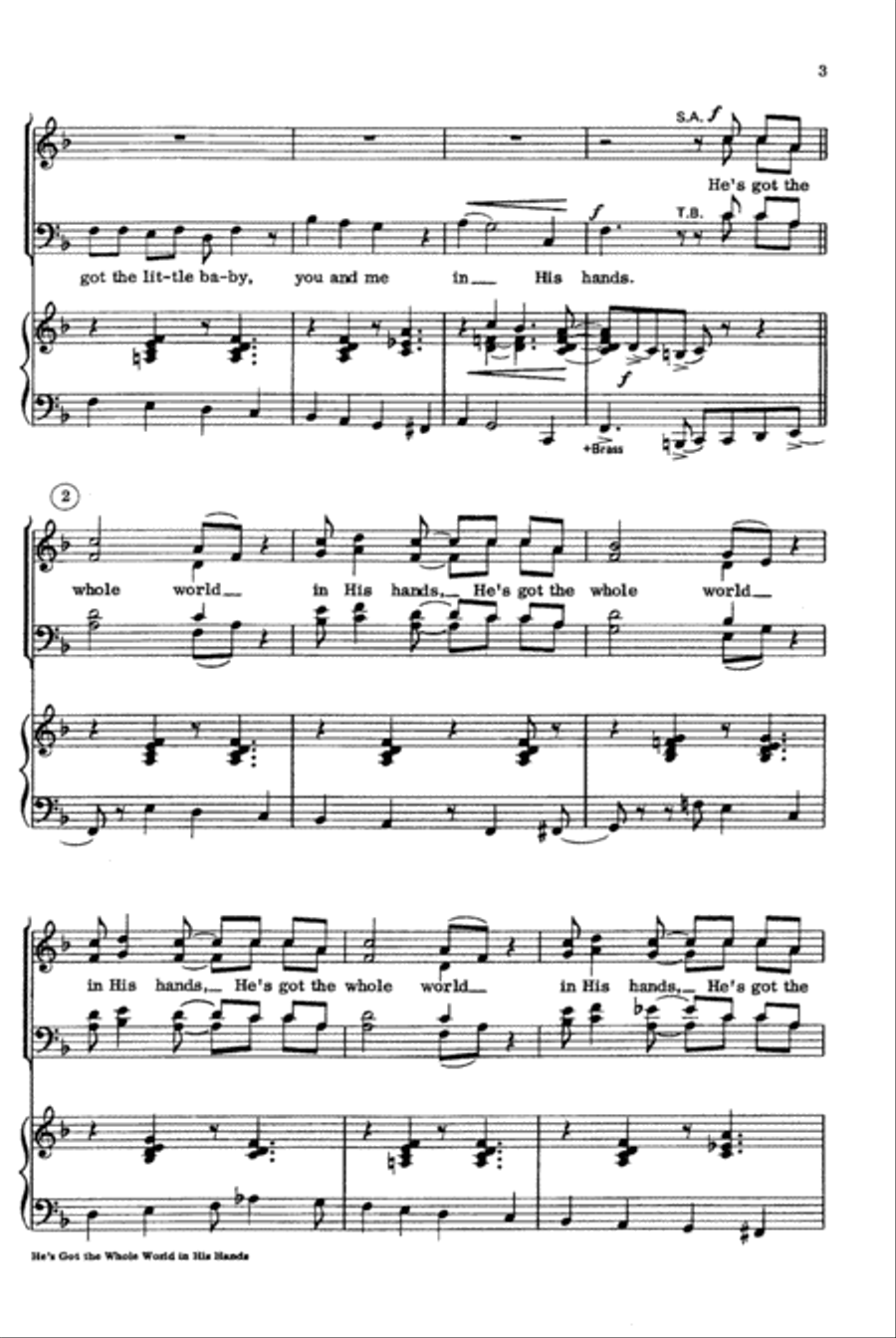 He's Got the Whole World in His Hands 4-Part scores gallery preview page 3