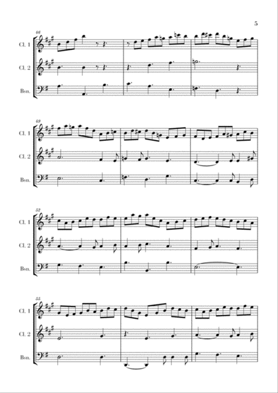 Bach - Jesus bleibet meine Freude for 2 Clarinets and Bassoon Woodwind Trio scores gallery preview page 5
