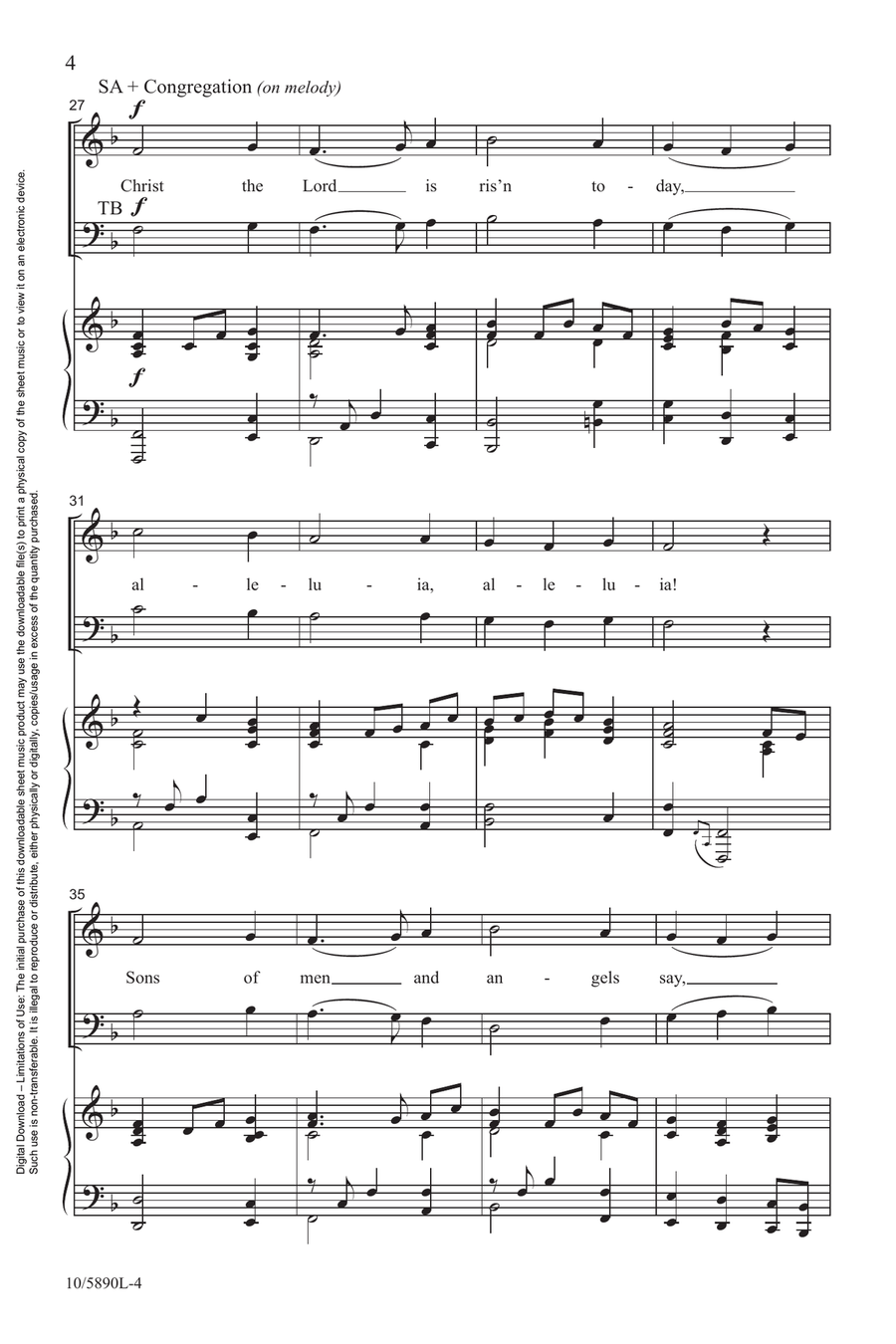 Christ the Lord is Risen Today Choir scores gallery preview page 4