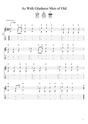 As With Gladness Men of Old (Solo Fingerstyle Guitar Tab)
