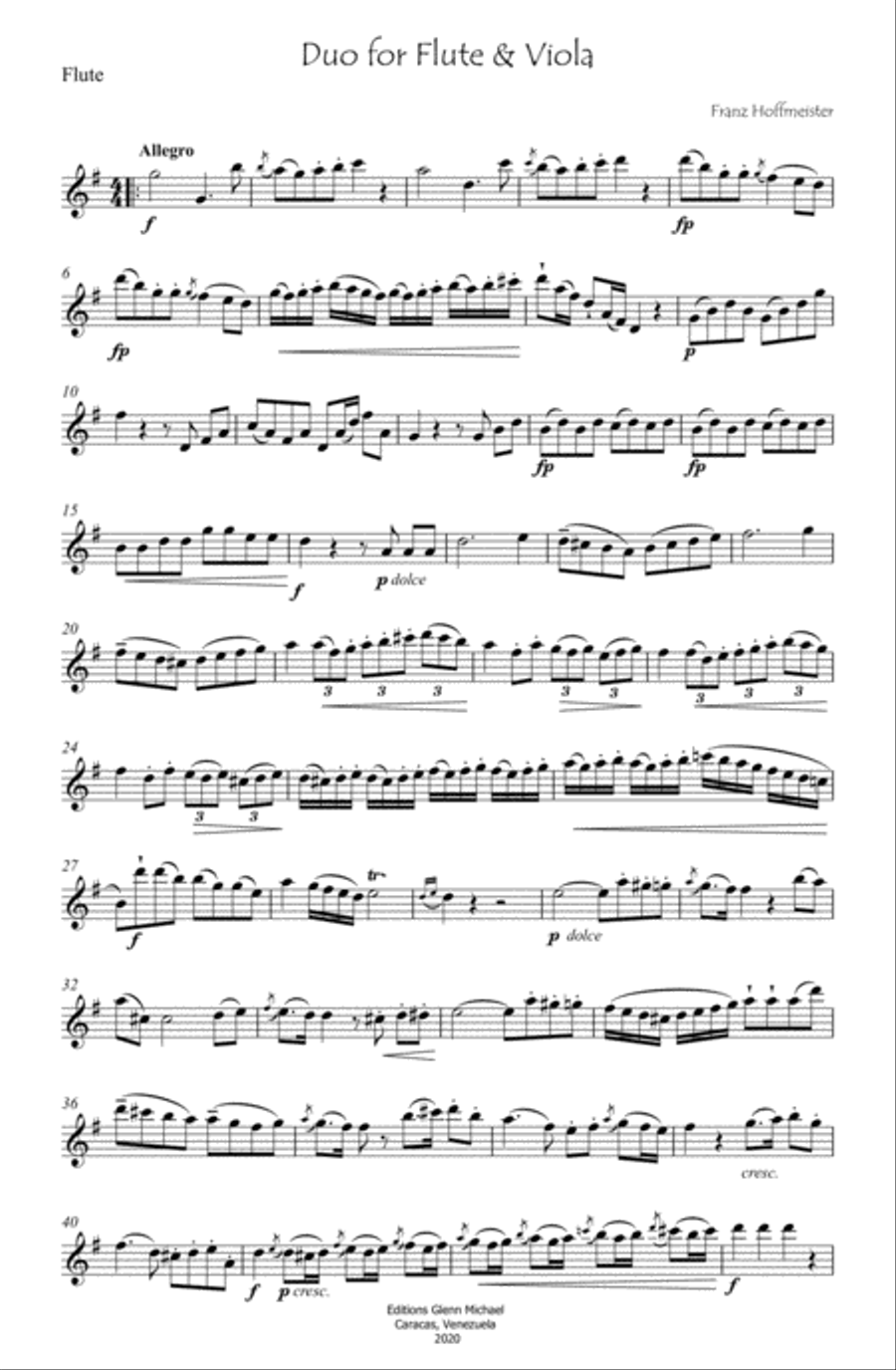 Hoffmeister Flute & Viola Duet Flute scores gallery preview page 3