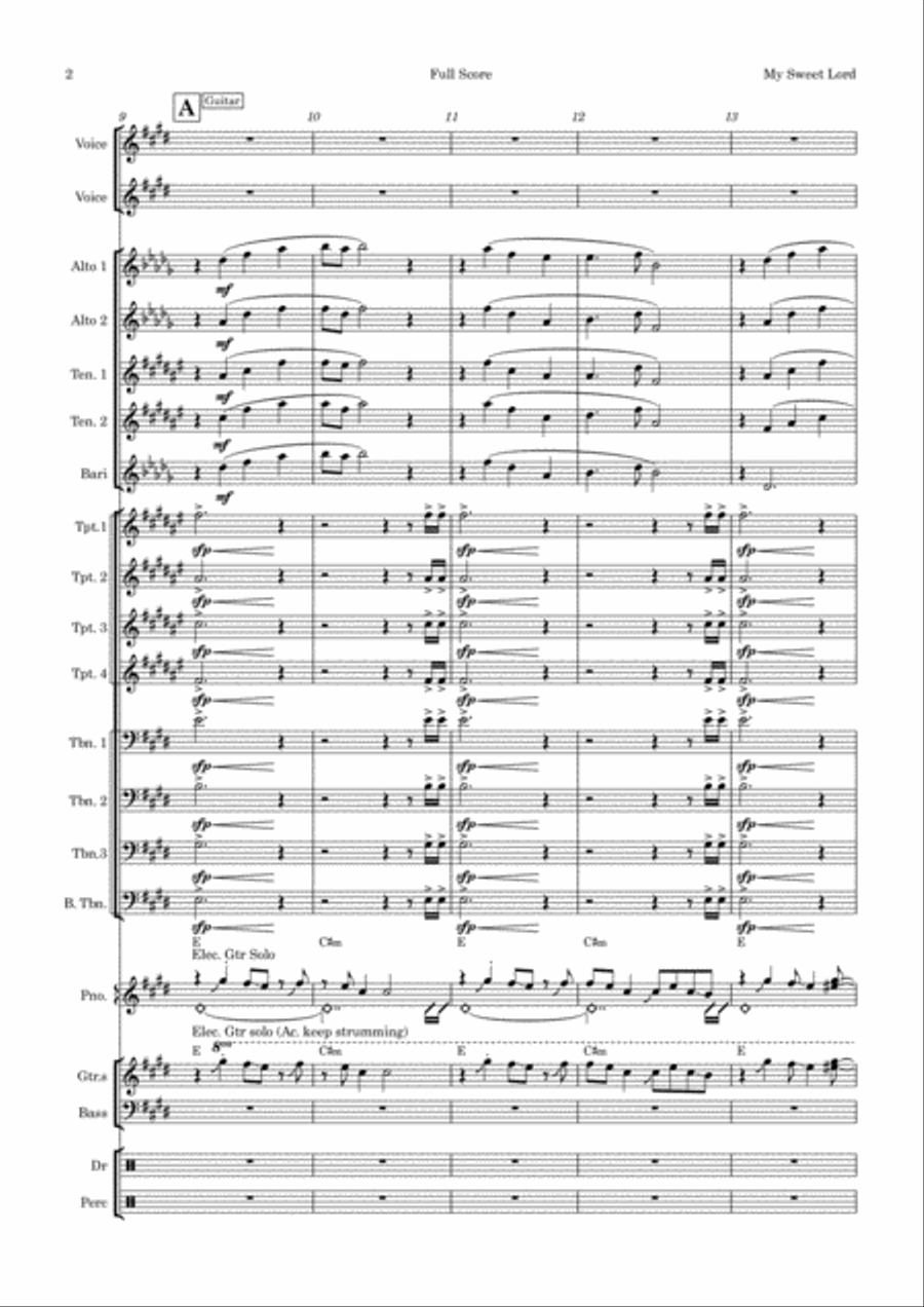 My Sweet Lord My Sweet Lord Jazz Ensemble scores gallery preview page 2