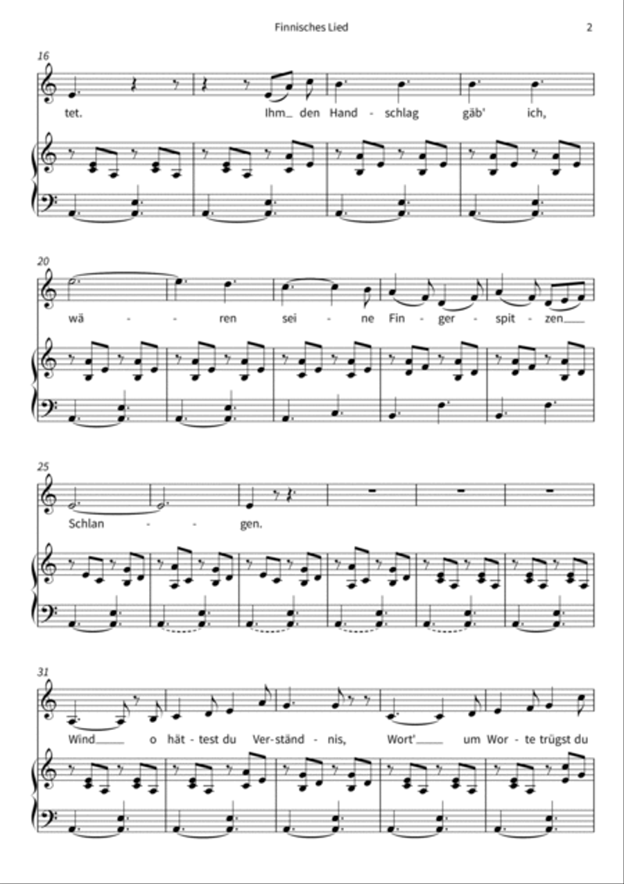 Finnisches Lied Finnisches Lied Voice Solo scores gallery preview page 4