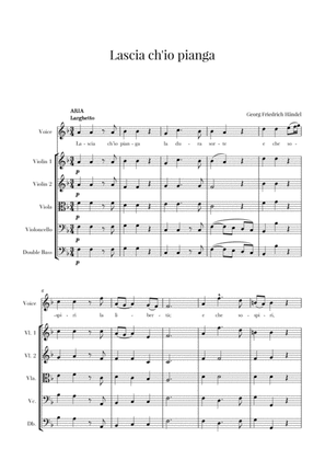 Book cover for Haendel - Lascia ch’io pianga (for Soprano and String Quintet)